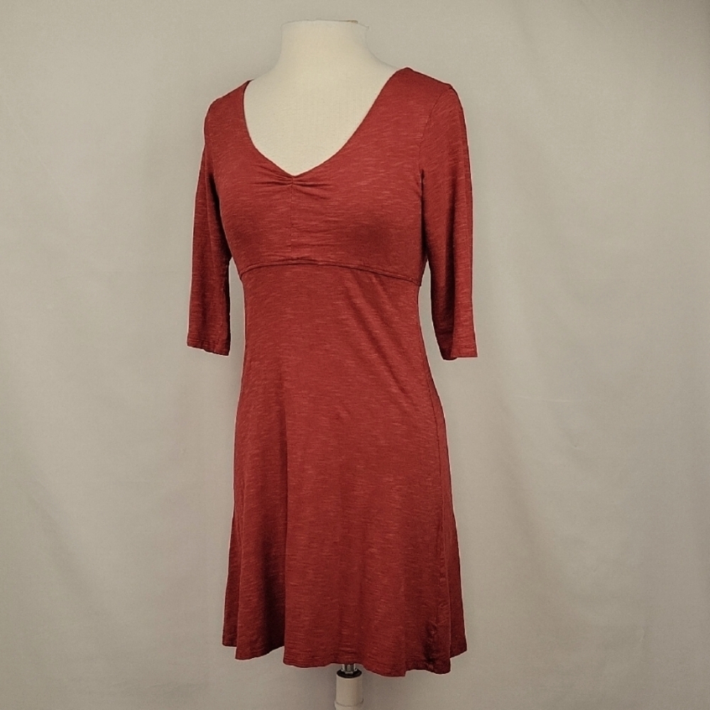 Horny Toad 3/4 Sleeve Dress Rust Red Size Small